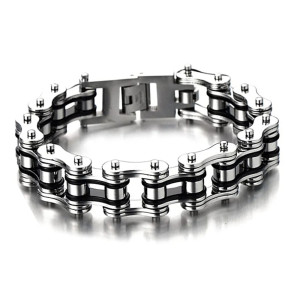 Bracelet Biker Chaine de Moto couleur gris