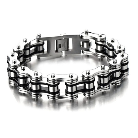 Bracelet Biker Chaine de Moto couleur gris