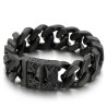 Bracelet Tête de Mort Gourmette Crâne Pïrates Biker Noir