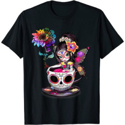 Mangnifique T-Shirt Féé Tête de mort Santa Muerte noir