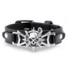 Bracelet Tête de Mort  Skull Marin en cuir Vintage