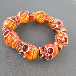 Bracelet Tête de Mort Crânes Sculptés - Accessoire Gothique Unique