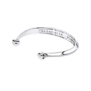 Bracelet OUvert Tête de Mort Duo de Crânes -Design Minimaliste