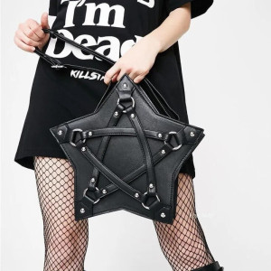 Sac à Main Gothique Punk Gotth Pentagramme à bandoulière