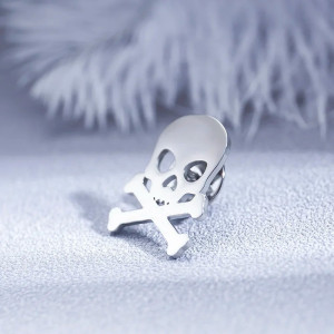 Pins Tête de Mort Pirate Jolly Rogers Argent