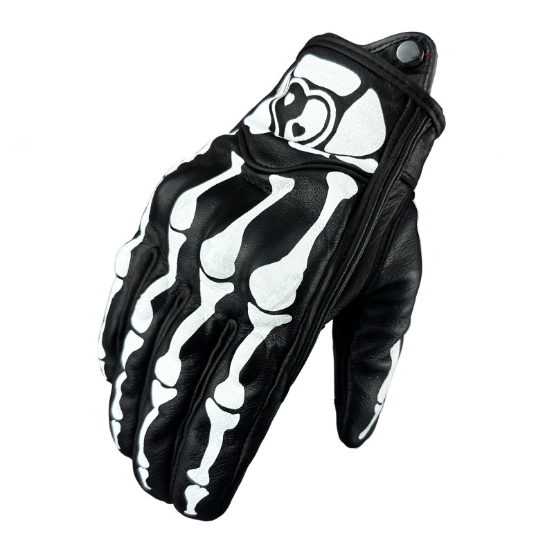 Paire de Gants Tête de Mort de Moto Design Squelettes Mainss