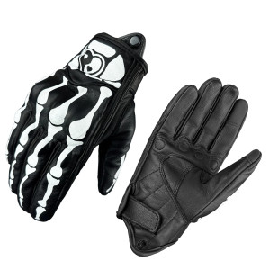 Paire de Gants Tête de Mort de Moto Design Squelettes Mains