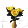 Décoration Gothique Chic Bouquet de Roses Noir Fleures Jaunes - bouquet 6 pièces