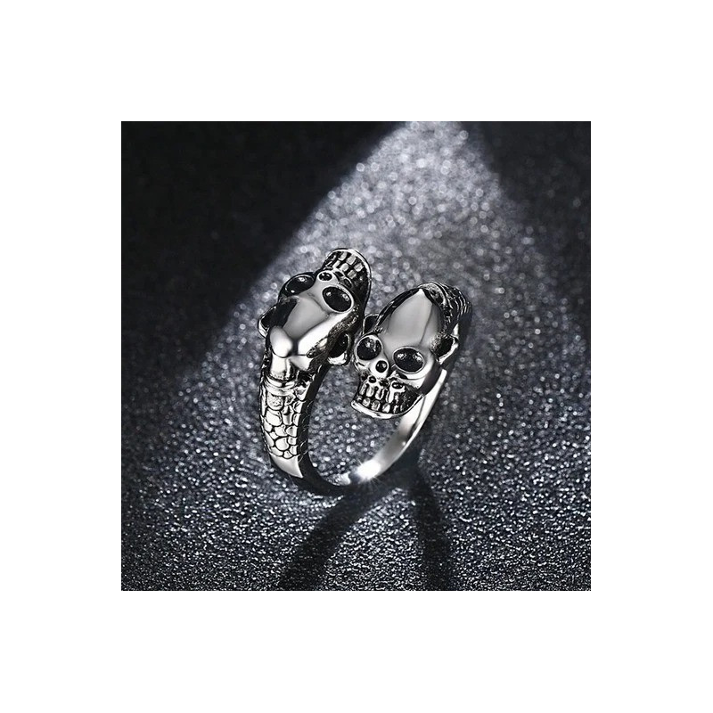 bague Tête de Mort Double  Crâne - 2 couleurss