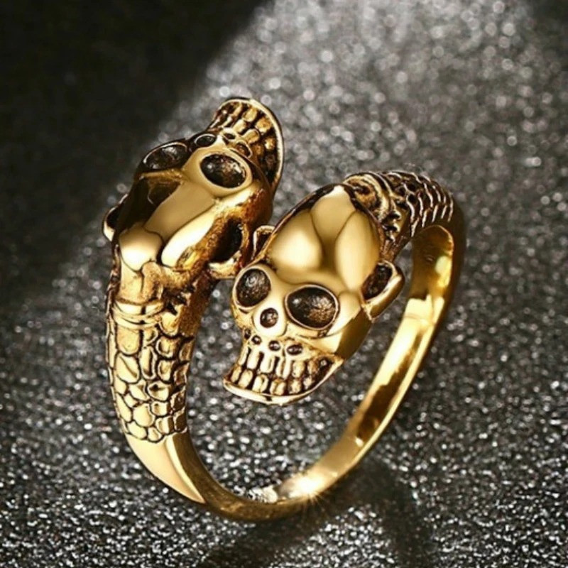 bague Tête de Mort Double  Crâne - 2 couleurs