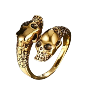 bague Tête de Mort Double  Crâne Or