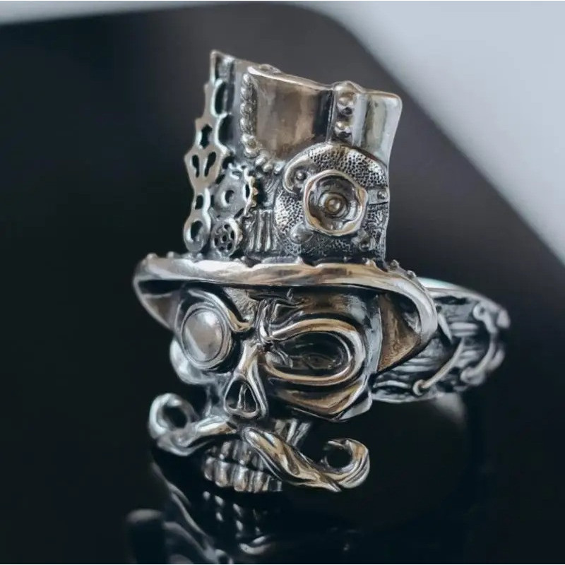 Bague Tête de Mort Crâne SteamPunk