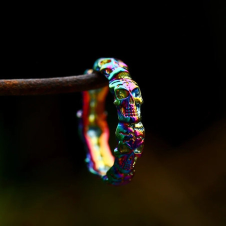Bague Tête de Mort Crânes Punk Rock - Multicolore