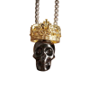 Collier Pendentif Tête de Mort Crâne Couronné