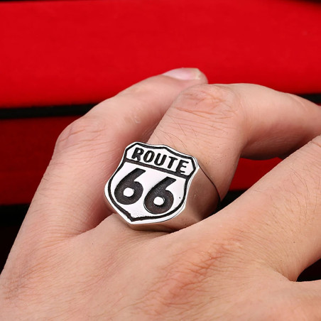 Bague Motard Route 66 - Argent