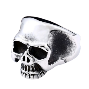 Bague Tête de Mort Biker Crâne en Acier Inoxydable argent