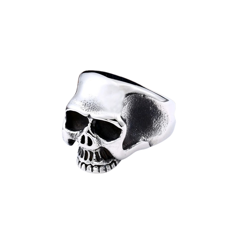 Bague Tête de Mort Biker Crâne en Acier Inoxydable argent