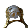 Bague Tête de Mort Perle Blanche Sculptée en forme de Crâne