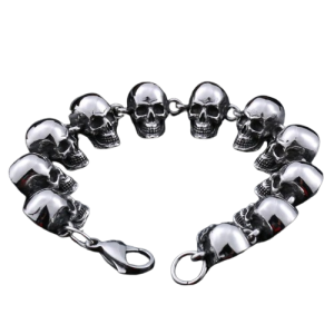 Bracelet Tête de Mort Grands Crânes Acier Inoxydable - 5 tailles au choix !