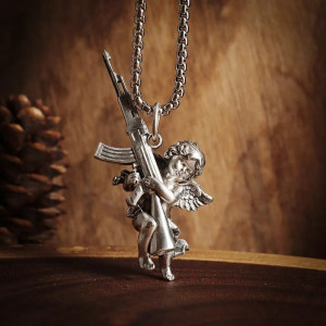 Magnifique Collier Pendentiif Angle de La Mort