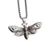 Collier Pendentif Tête de Mort Crâne Papillon de Nuit