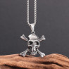 Collier Pendentif Tête de Mort Grand Crâne Pirates Jolly Rogerss