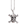 Collier Pendentif Tête de Mort Grand Crâne Pirates Jolly Rogers