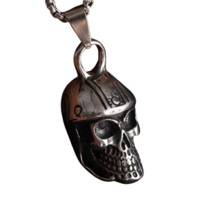 Collier Pendentif Tête de Mort Crâne Motard