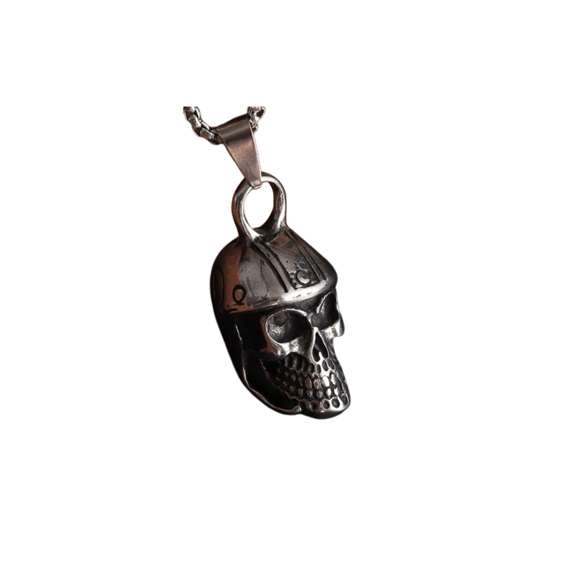 Collier Pendentif Tête de Mort Crâne Motard