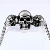 Collier Pendentif Tête de Mort Biker Triple Crâness