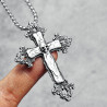 Collier Pendentif Tête de Mort Crânes Croix Chrétienne Acier Inoxydable