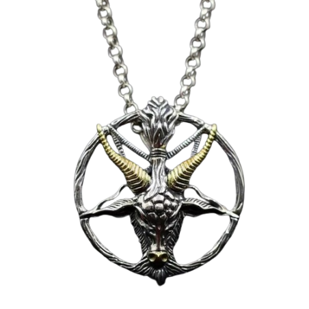 Collier Pendentif Gothique Pentagramme Bouc de Mendès