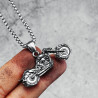 Collier Pendentif Biker "Ghost Rider" en Acier Inoxydable Argent