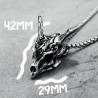 dimensions Collier Pendentif Tête de Mort Crâne de Dragon en Acier Inoxydable