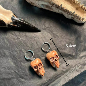 Boucles d'Oreilles Gothique Dents de Crânes en Résine - Fait main !