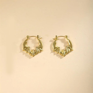 Boucles d'Oreilles Gothique Créaloes Chauve-Souris Vintage modèle or