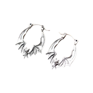 Boucles d'Oreilles Gothique Créaloes Chauve-Souris Vintage