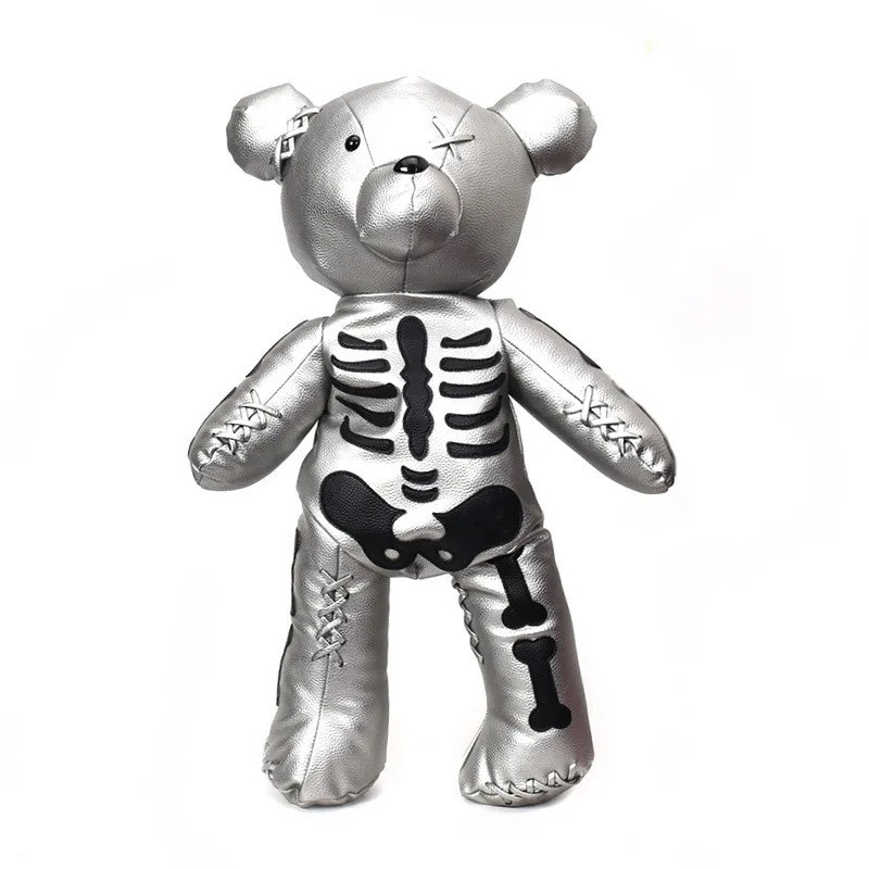 Sac à Main Gothique Design Squelette Nounours Punk Rock Argent