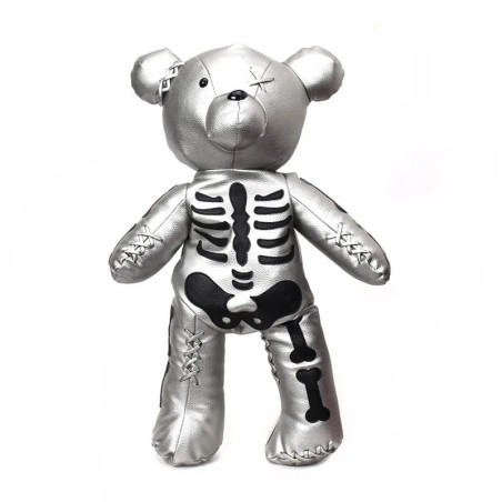 Sac à Main Gothique Design Squelette Nounours Punk Rock Argent