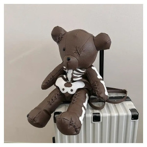 Sac à Main Gothique Design Squelette Nounours Punk Rock marron