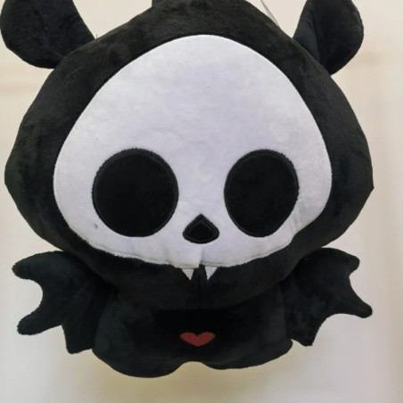 Sac à Dos Gothique Peluche Design Tête de Mort Cartoon couleur noir