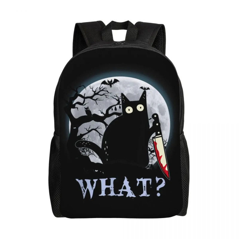 Sac à Dos Gothique Chat Noir Meutrier Humour Noir model 2