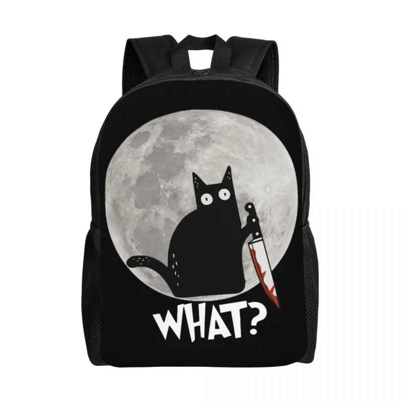 Sac à Dos Gothique Chat Noir Meutrier Humour Noir model 3