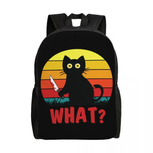 Sac à Dos Gothique Chat Noir Meutrier Humour Noir model 4