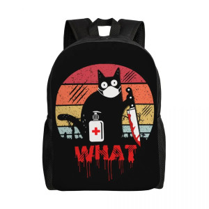 Sac à Dos Gothique Chat Noir Meutrier Humour Noir model 6