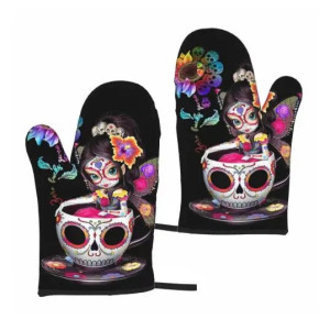 Gants de Cuisine Tête de Mort à motifs Santa Muerte - Model 2