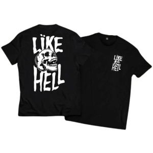 T-Shirt Tête de Mort Biker "Like Hell"