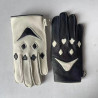 Paire de Gants Tête de Mort de Moto en Cuir Design Sourire du Joker noir