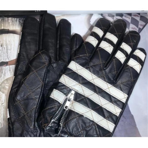 Paire de Gants Tête de Mort de Moto en Cuir Design Peau Main de Mommie noir