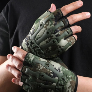 Magnifiques Gants Tête de Mort demi-doigts Moto Cyclisme Design Main Squelette Camo Militaire